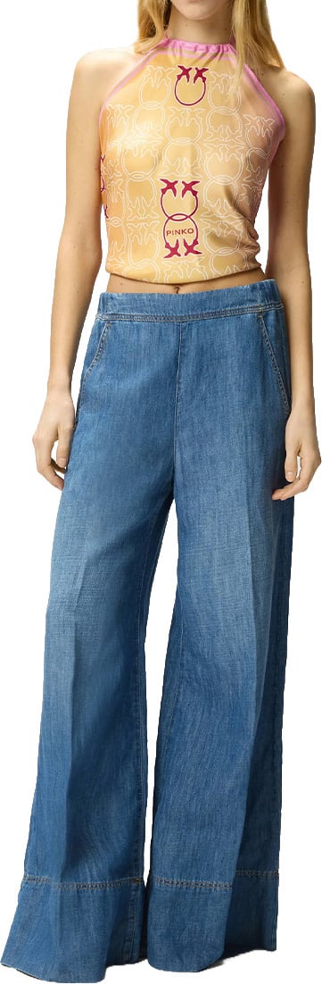 Pinko Trousers Blue Blauw