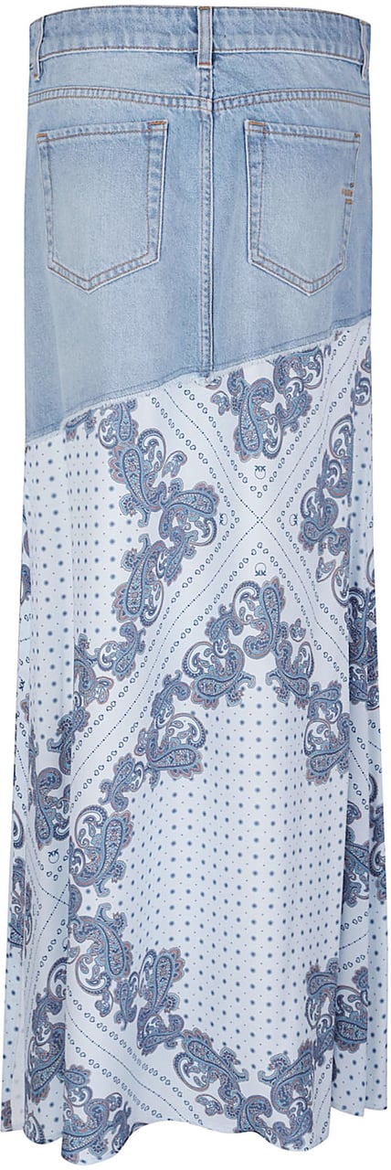 Pinko Fuga Long Skirt Blue Blauw