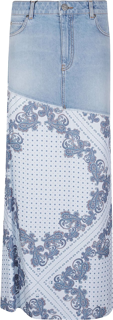 Pinko Fuga Long Skirt Blue Blauw