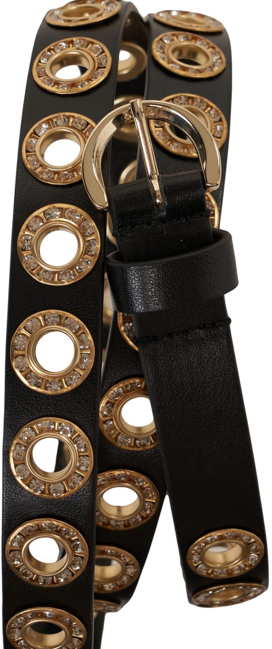 Pinko Belt with rhinestones Zwart