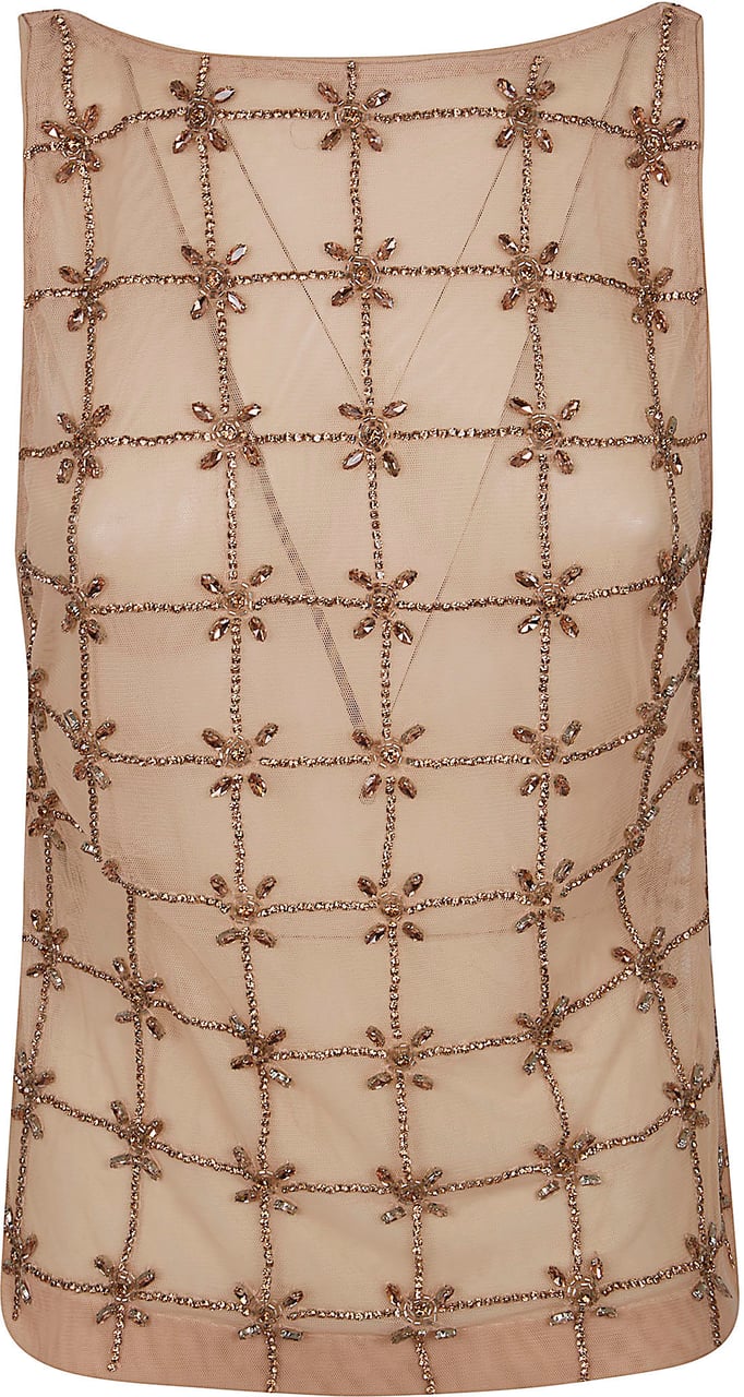 Pinko PINKO QUANDONG TOP TULLE FULL Beige