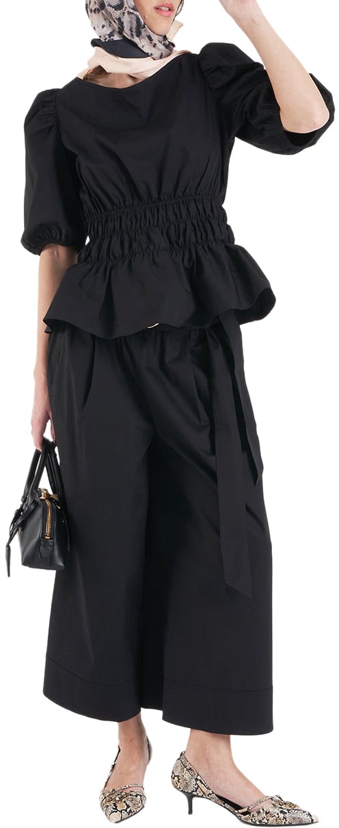 Pinko Culotte with waist belt Zwart