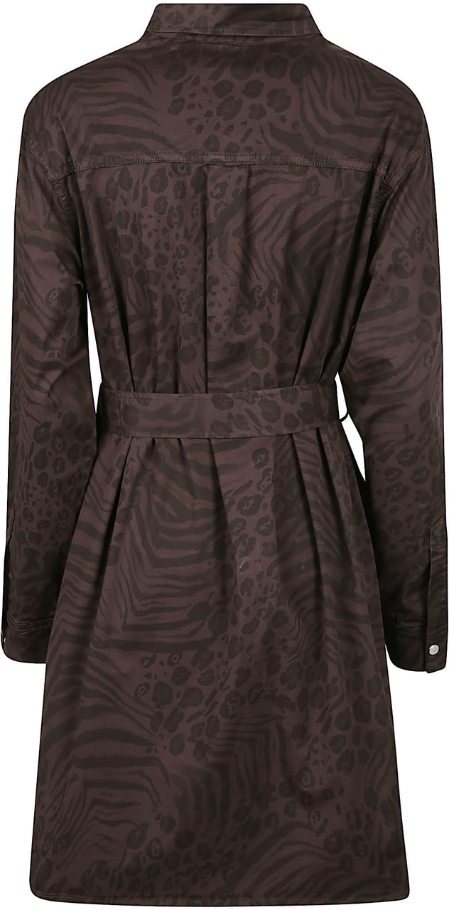 Pinko Balcone Mini Dress Brown Bruin