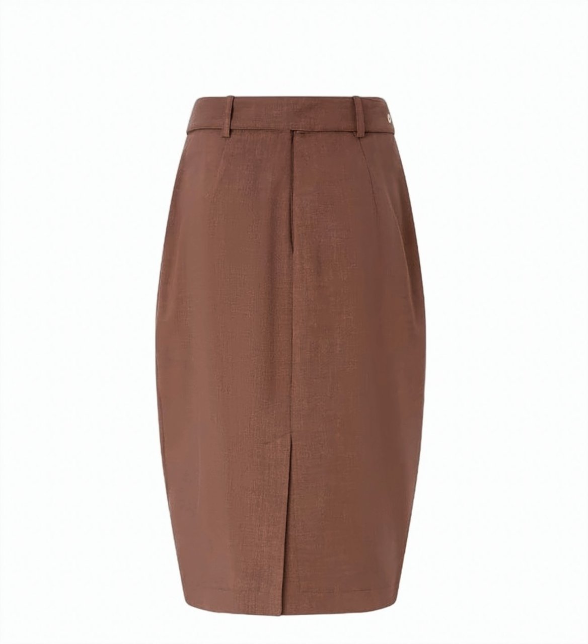 Pinko Edwena Linen Effect Midi Skirt Bruin