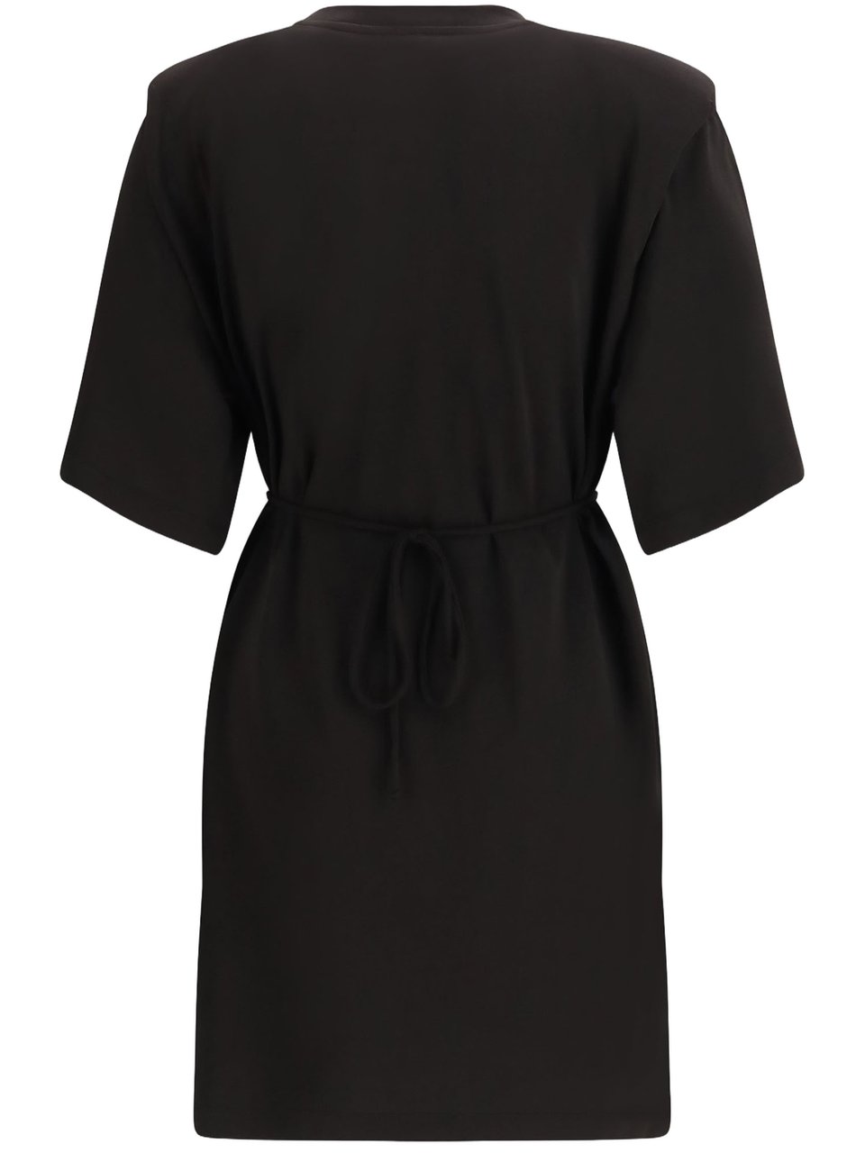 Pinko Allie Short Dress With Structured Shoulders And Chain Zwart