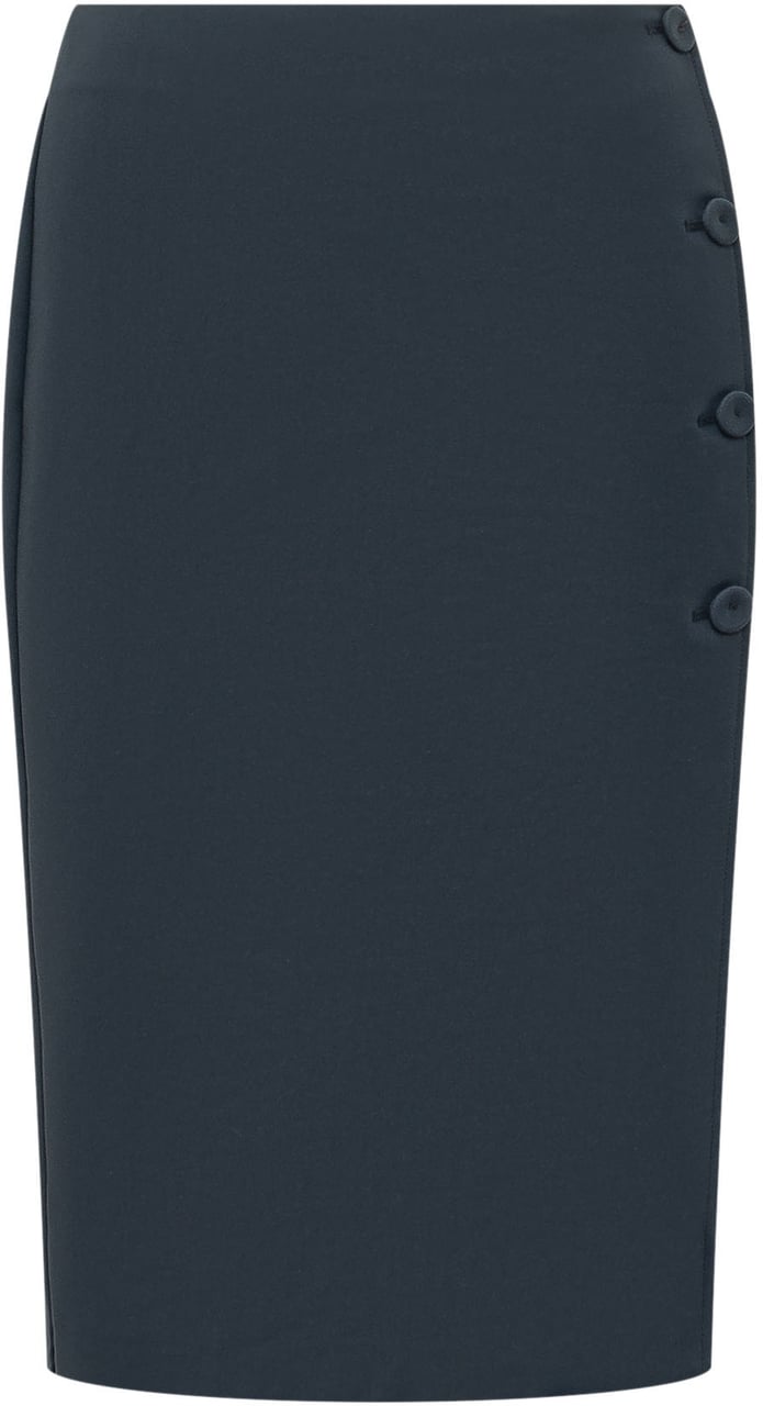 Pinko Gonna Midi con Bottoni Laterali Navy