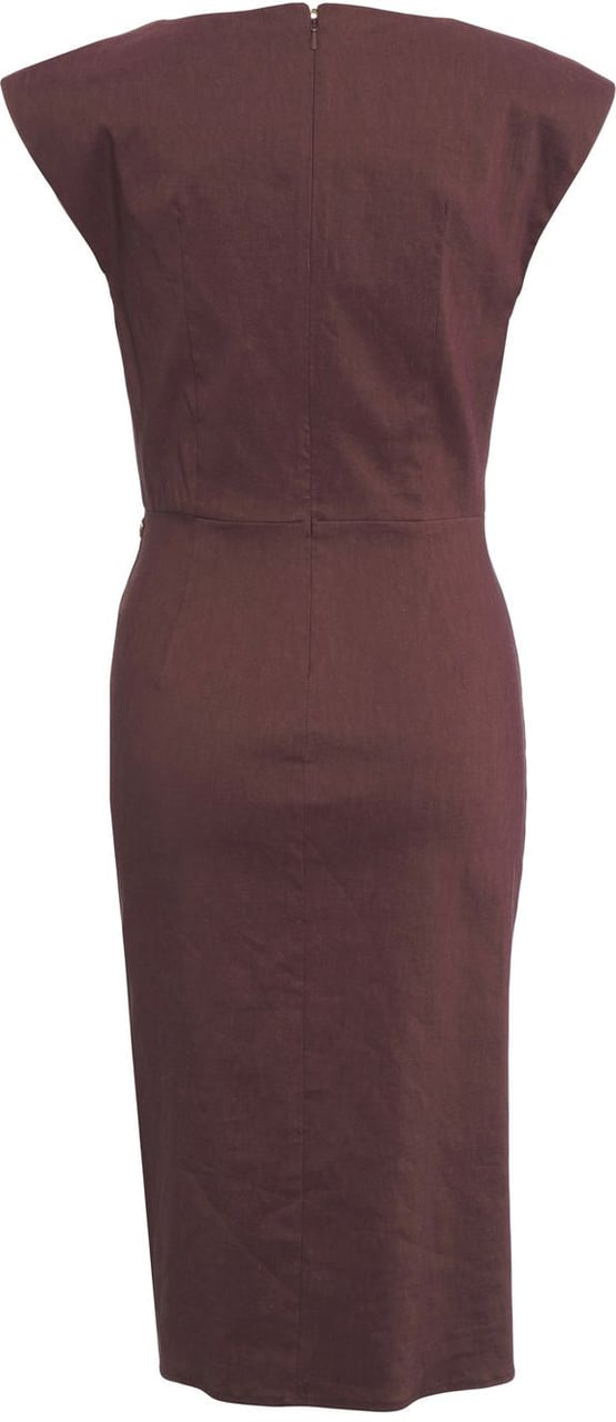 Pinko Linen blend midi dress 'Alissa' Bruin
