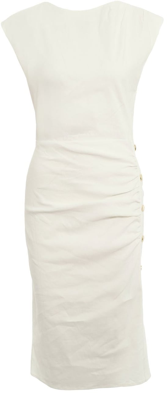 Pinko Linen blend midi dress 'Alissa' Wit