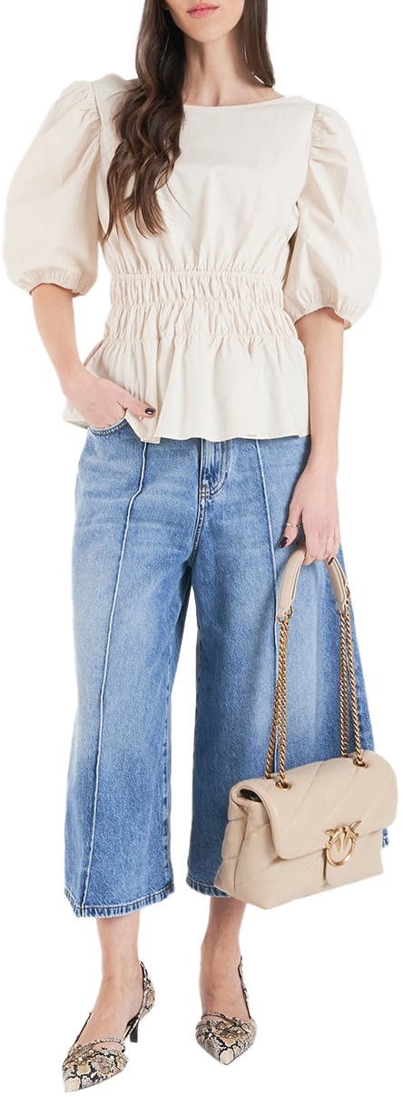 Pinko Blouse with puff sleeves Beige