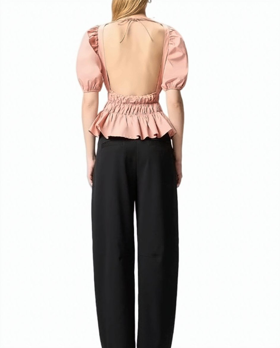 Pinko Joandra Cotton Poplin Crop Top Neutraal