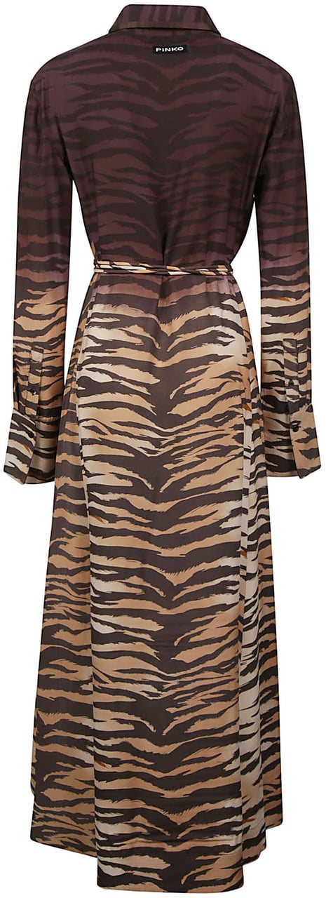 Pinko Annabel Long Dress Brown Bruin