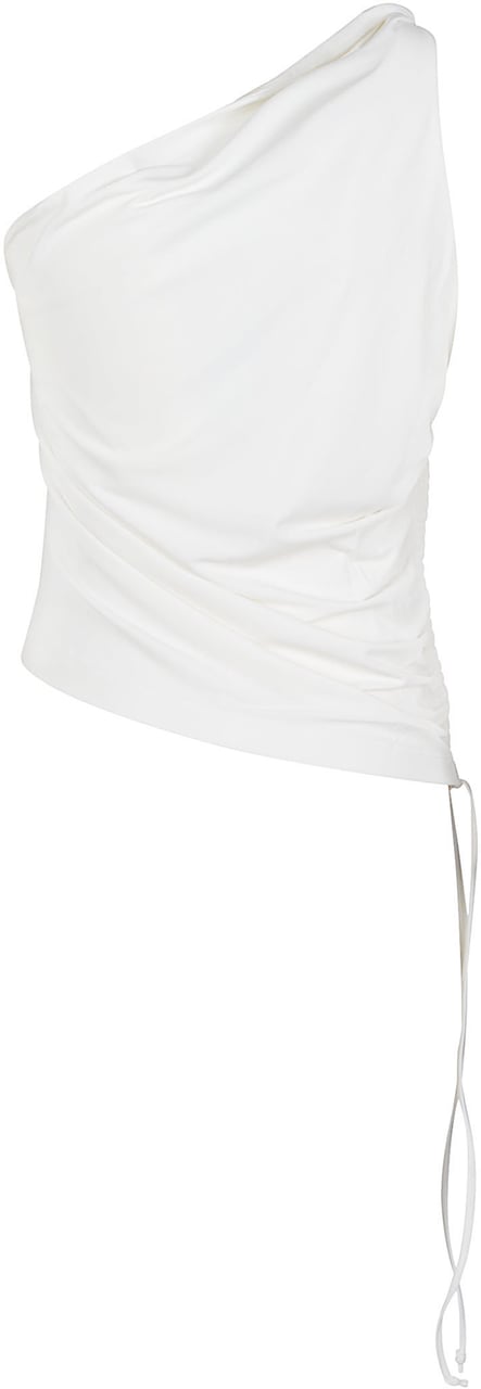Pinko Kristel One Shoulder Top White Wit