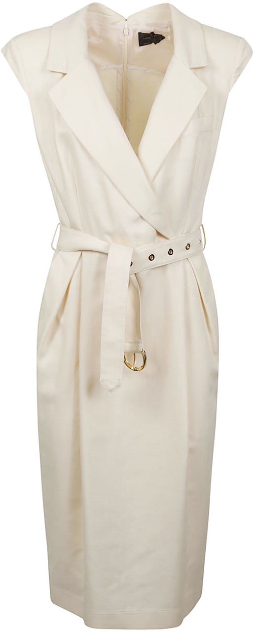 Pinko Amadine Midi Dress White Wit