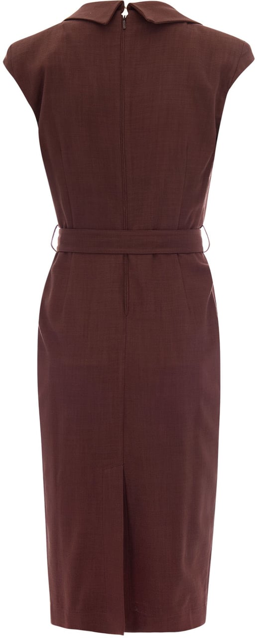 Pinko Dresses Marrone Terra X Piante Bruin