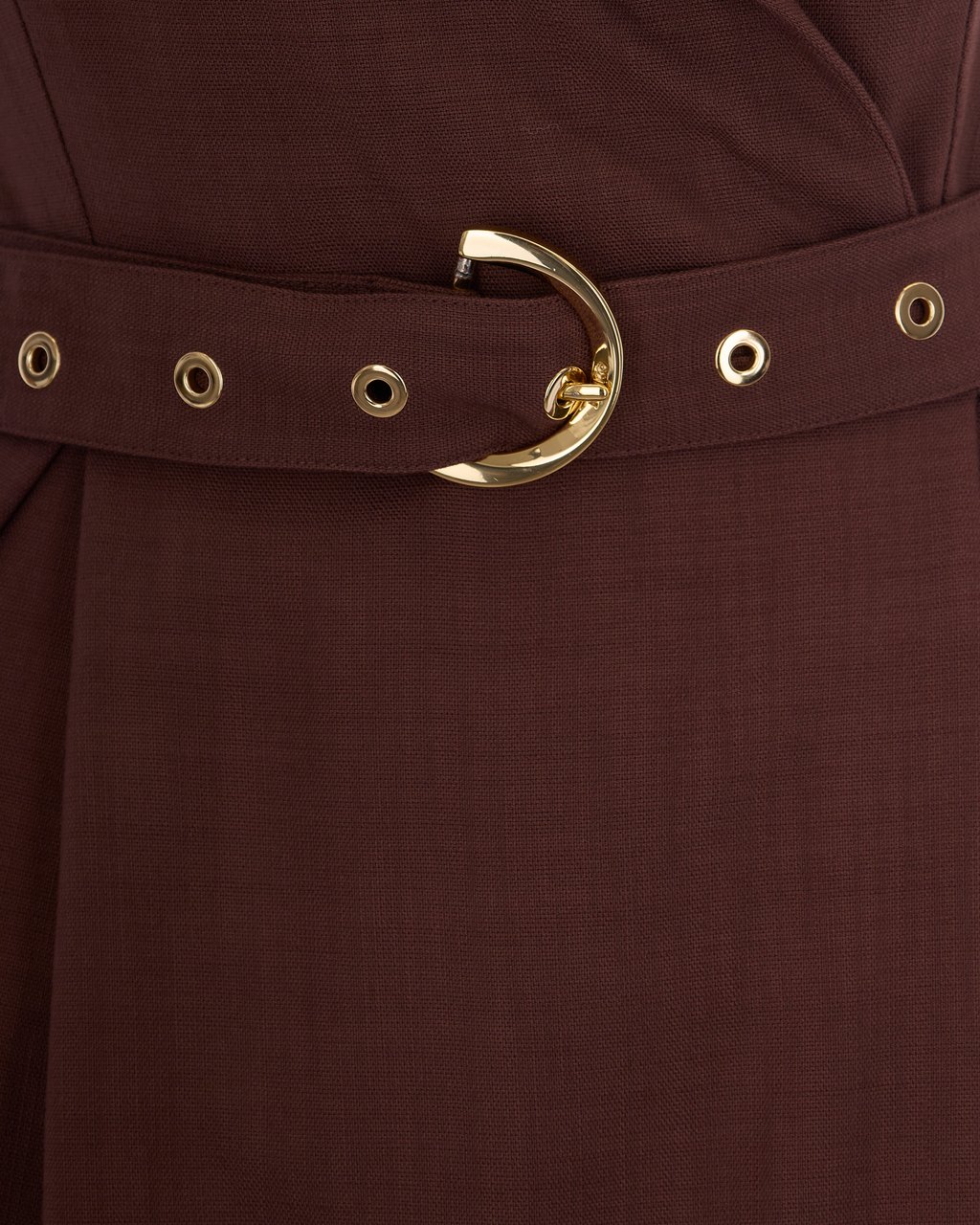Pinko Dresses Marrone Terra X Piante Bruin