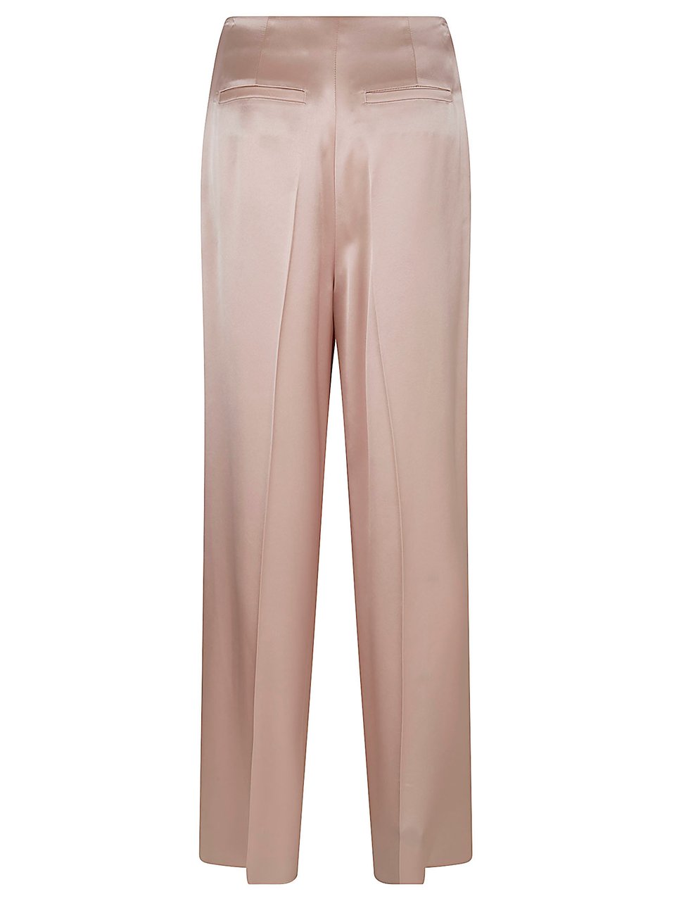 Pinko Lustrous Satin Trousers with Concealed Closure and Pressed Crease Neutraal