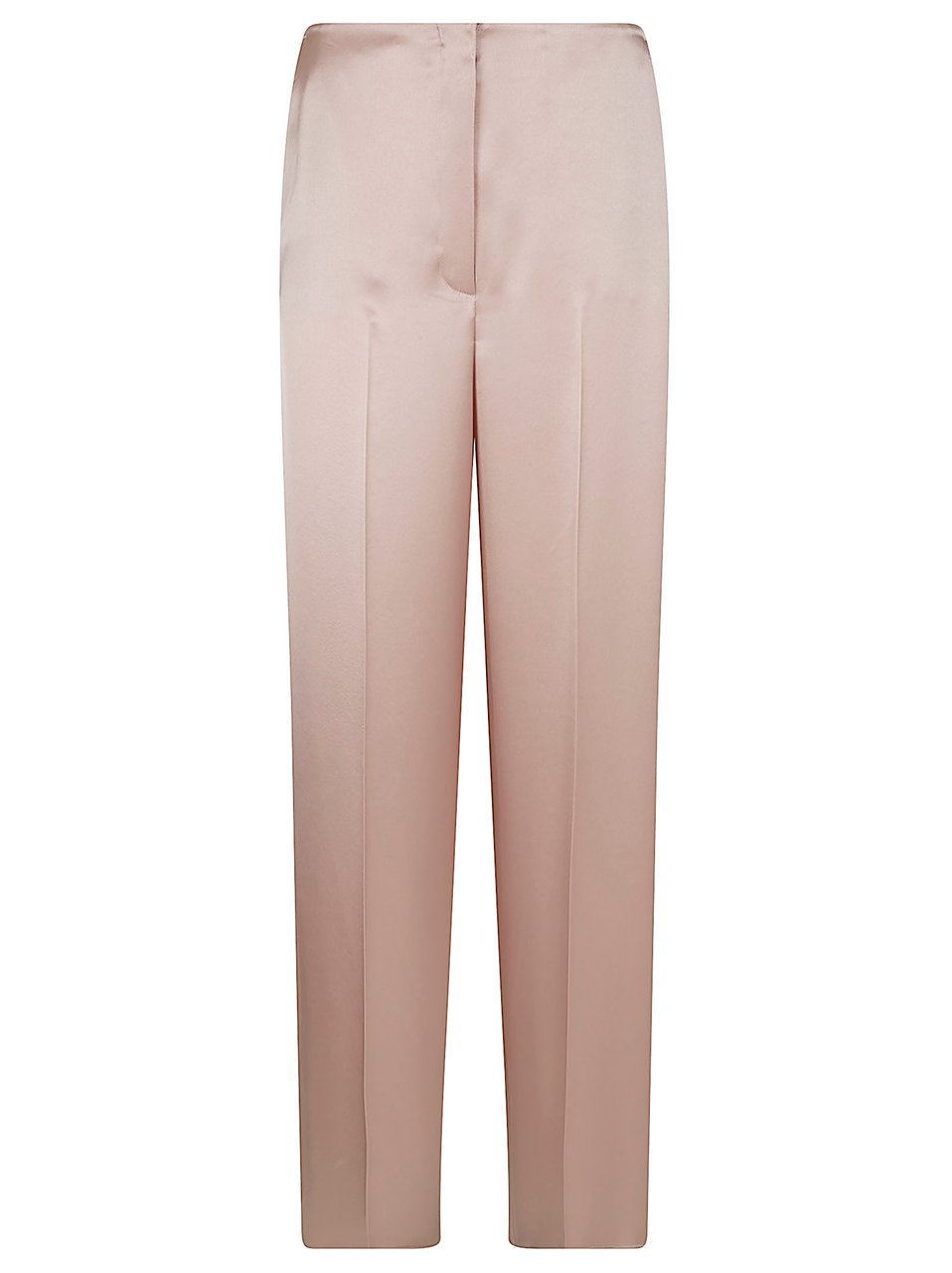 Pinko Lustrous Satin Trousers with Concealed Closure and Pressed Crease Neutraal