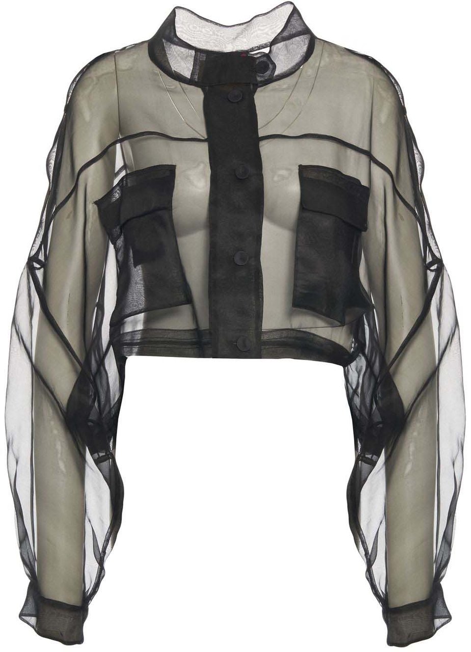 Pinko Silk organza jacket 'Longan' Zwart