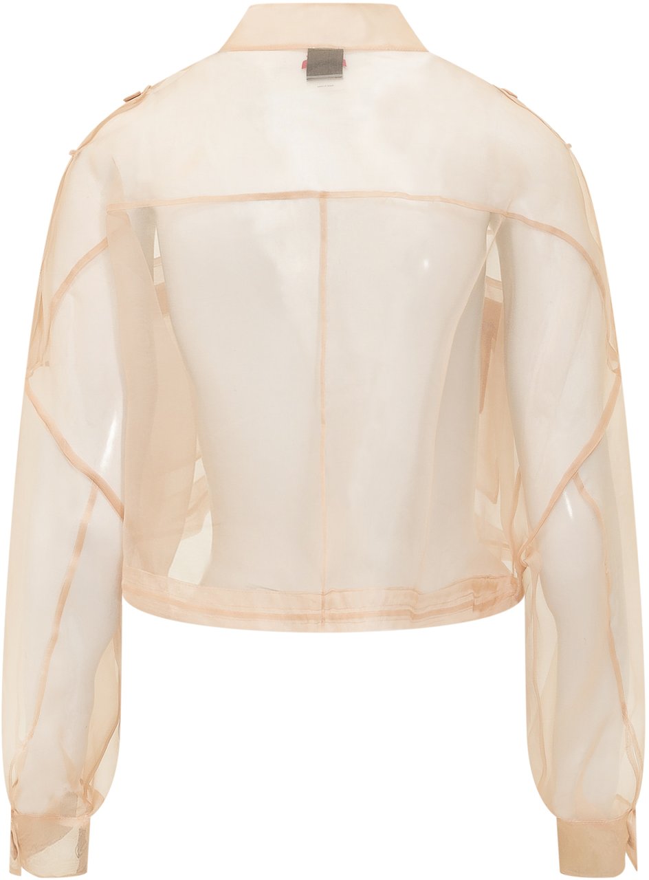 Pinko Giacca caban corta in organza Longan Wit