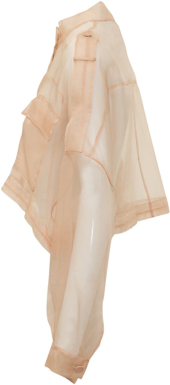 Pinko Giacca caban corta in organza Longan Wit