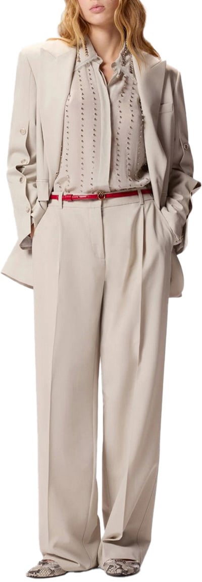 Pinko Trousers Gray Grijs