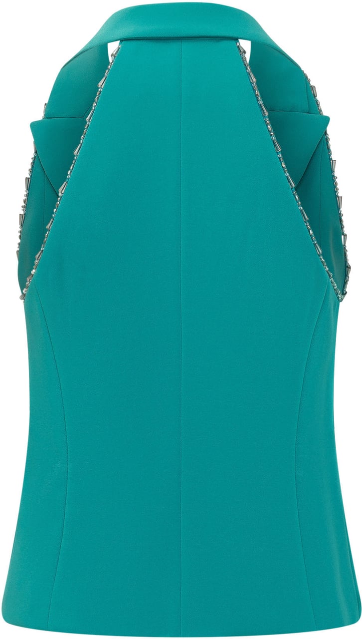 Pinko Gilet Strutturato con Revers Cyaan