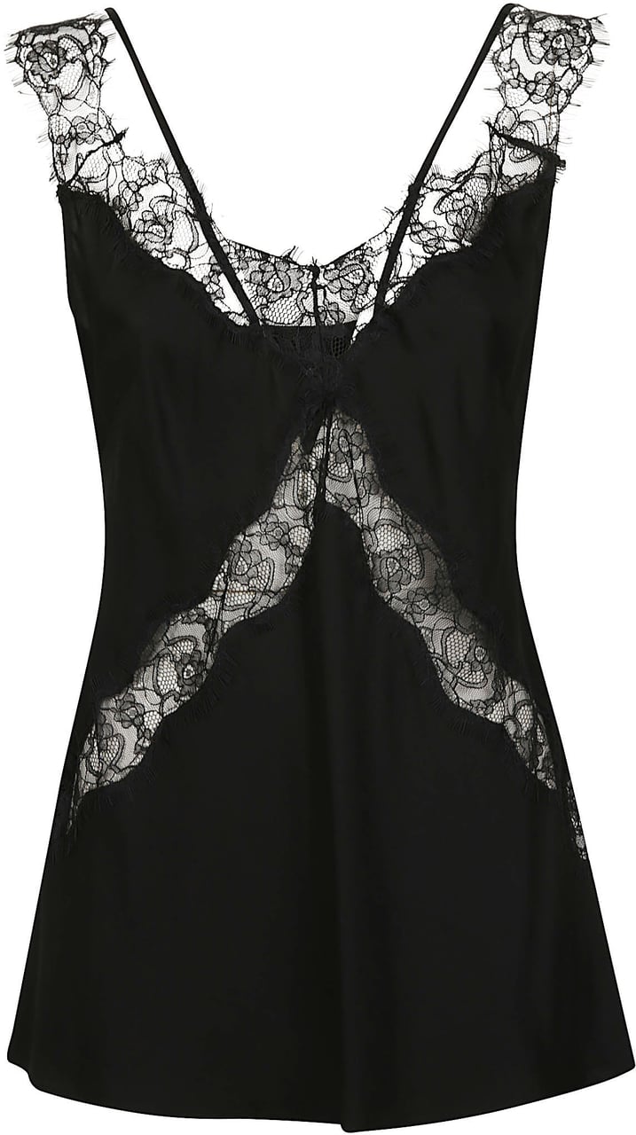 Pinko Lydia V Neck Top Black Zwart