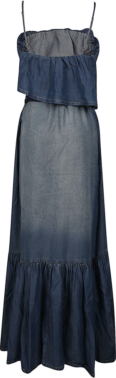 Pinko Chiarodiluna Long Dress Blue Blauw