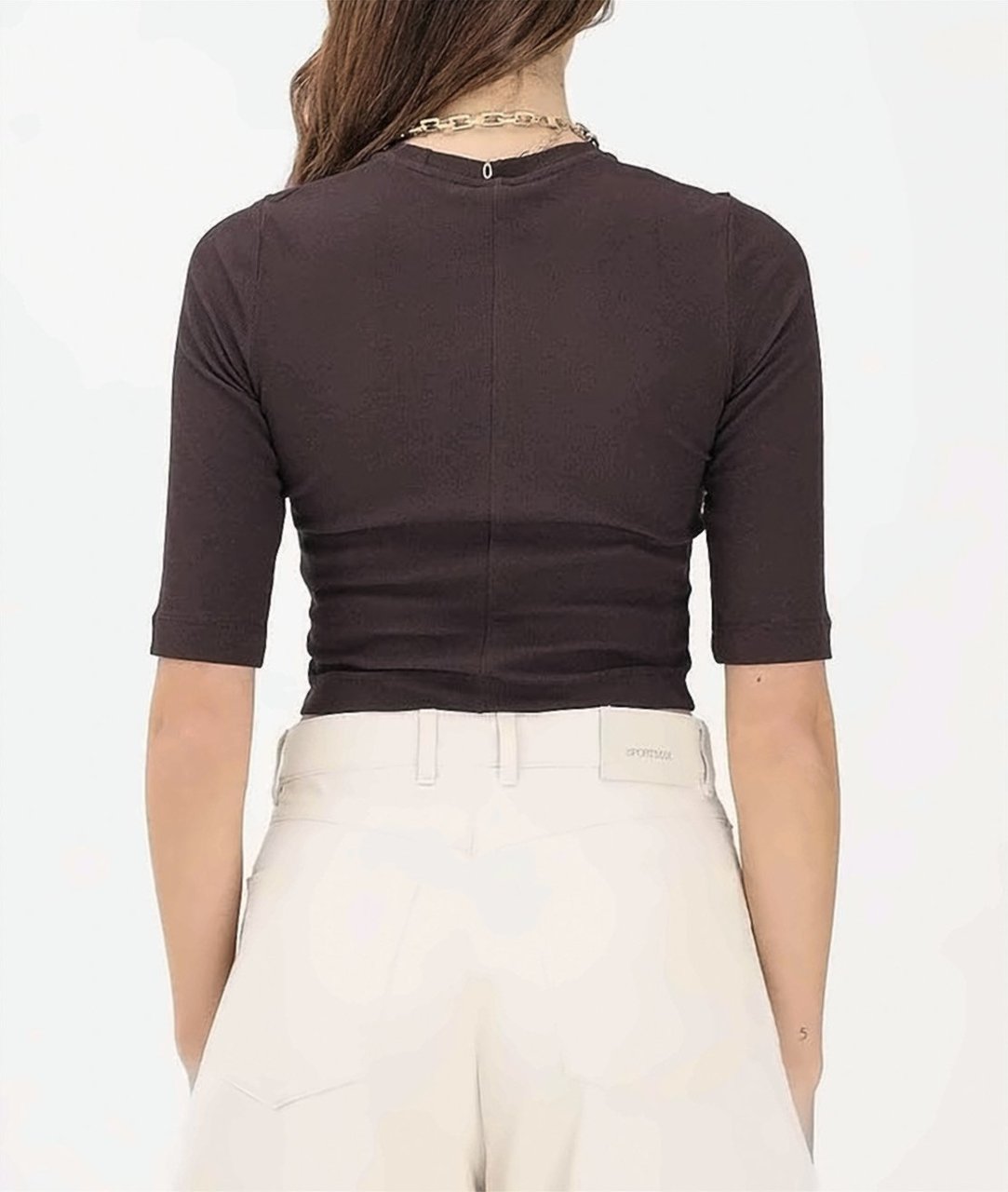 Pinko Kimberly Ribbed Cotton Cropped Sweater Zwart