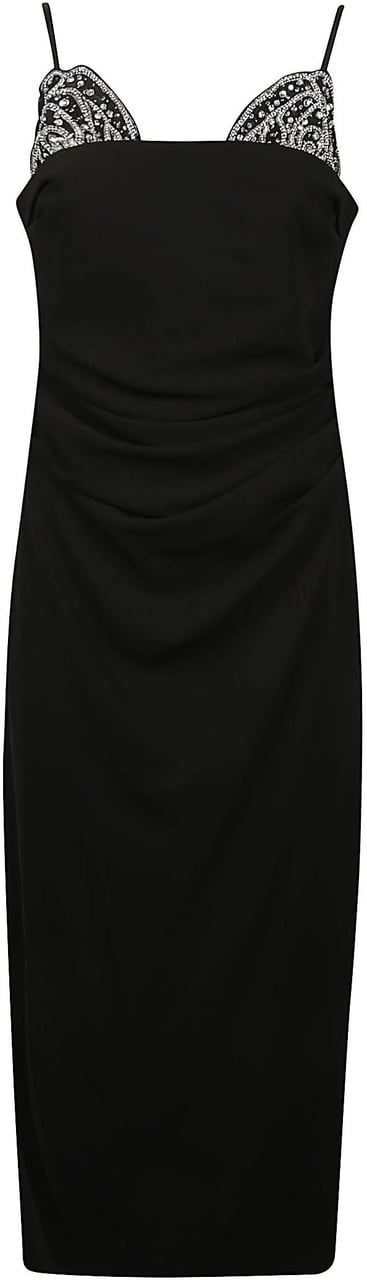Pinko Carruba Midi Dress Black Zwart