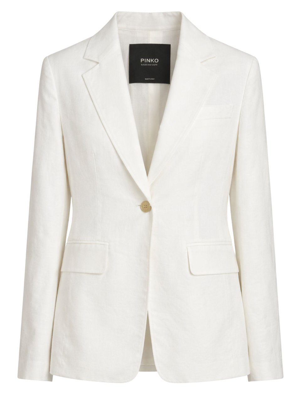 Pinko Effie Structured White Flap Blazer Wit