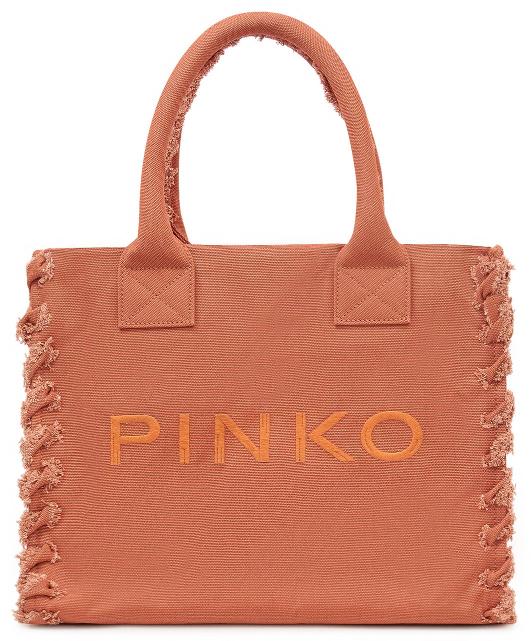 Pinko Borsa Shopper in Canvas con Logo Oranje