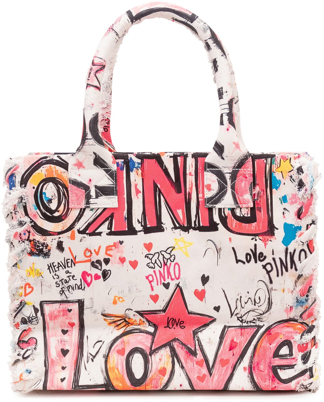 Pinko Borsa Shopper in Canvas con Stampa Wit