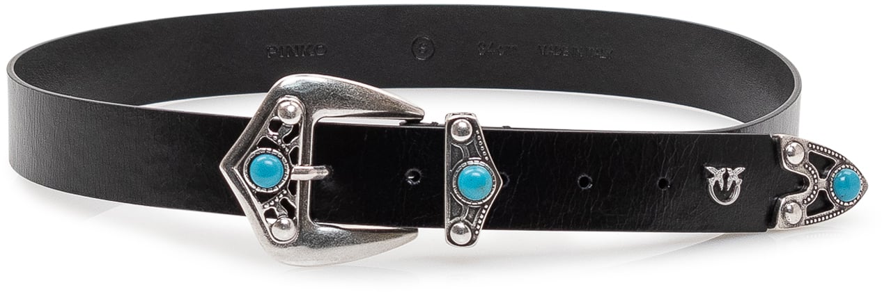 Pinko Cintura con Fibbia Decorata e Inserti Zwart