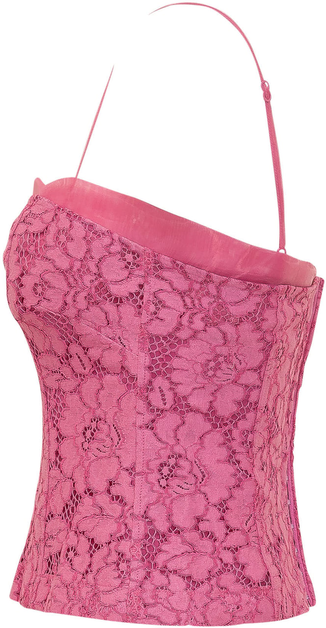 Pinko Bustino in Pizzo con Spalline Roze