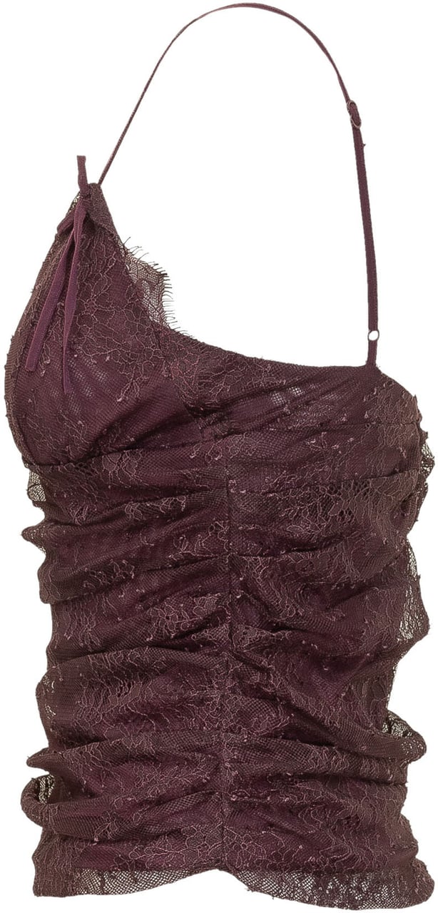 Pinko Top in Pizzo con Spalline Paars