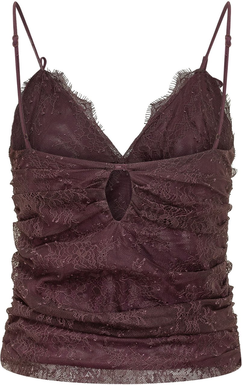Pinko Top in Pizzo con Spalline Paars