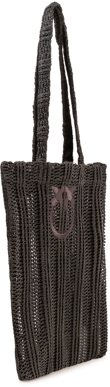 Pinko Borsa Easy Tote in Rafia con Manici Bruin