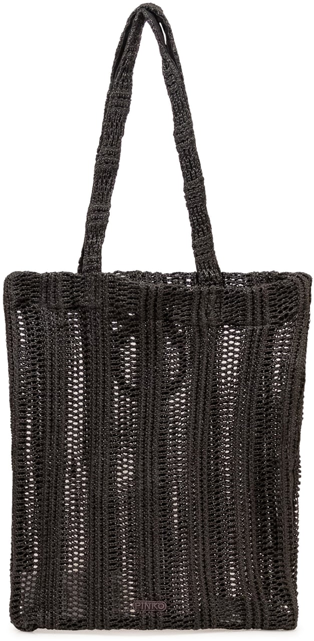 Pinko Borsa Easy Tote in Rafia con Manici Bruin