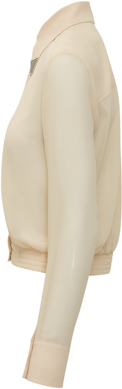 Pinko Camicia con Dettaglio Gioiello al Colletto Wit