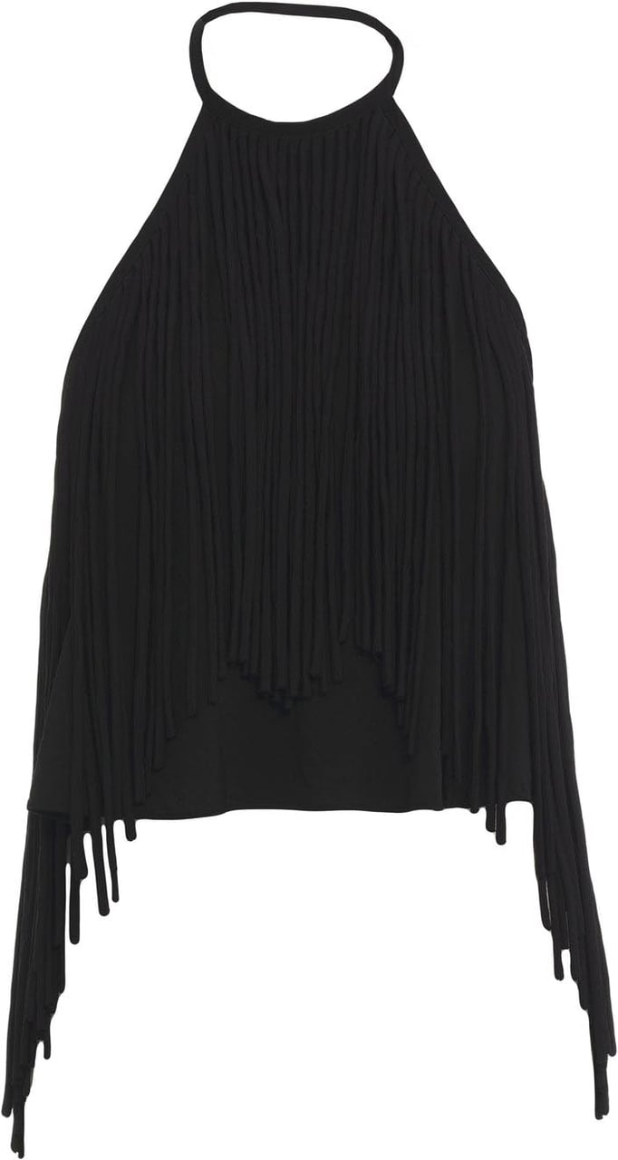 Pinko Top with fringe details Zwart