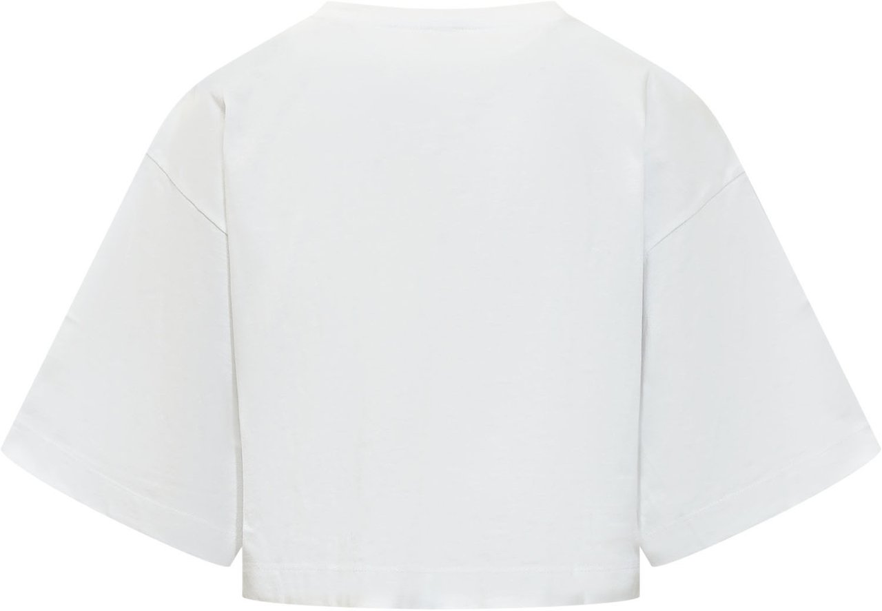 Pinko T-shirt Crop con Logo Wit