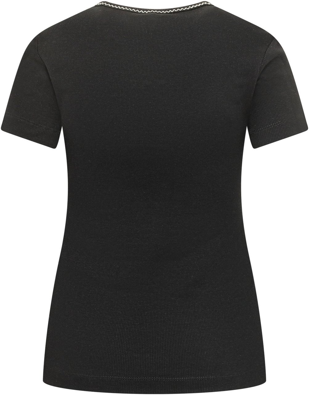 Pinko T-shirt a Coste con Logo Zwart