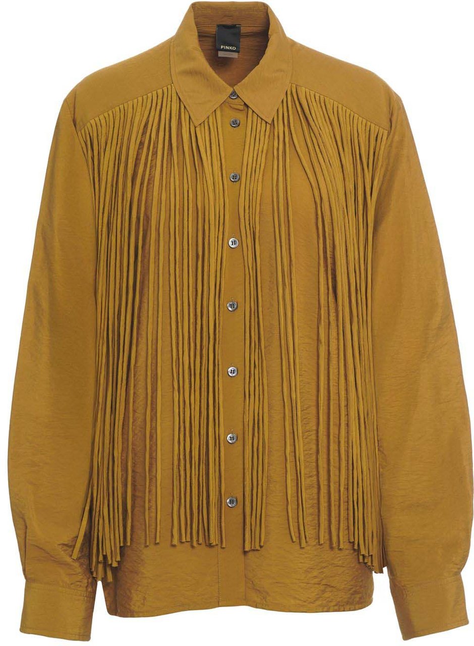 Pinko Blouse with fringe detail 'Alessandria' Bruin