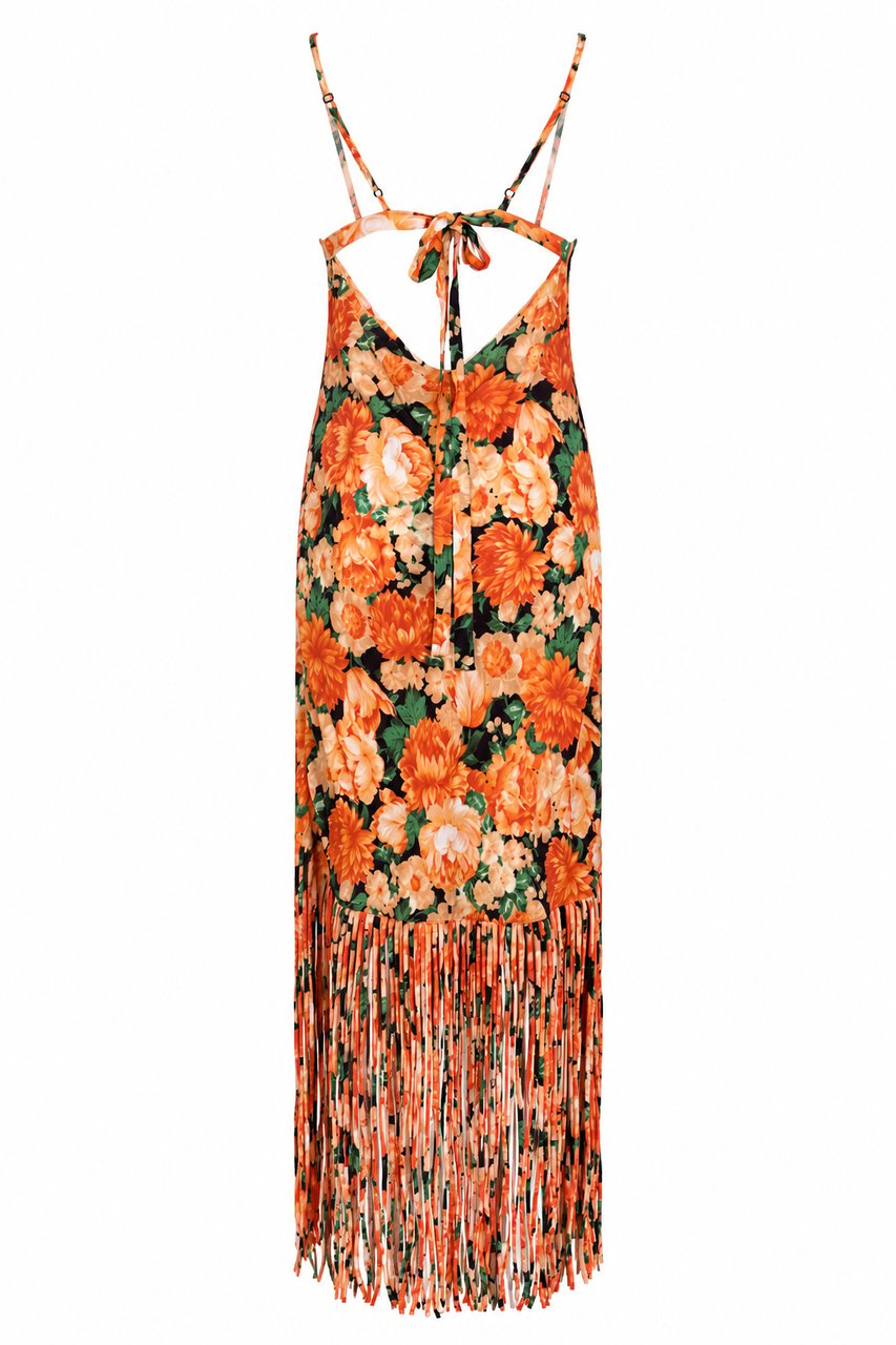 Pinko Dresses Mult.Arancio/Verde Oranje