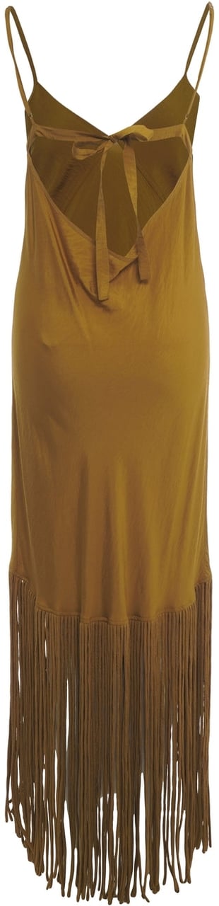Pinko Midi dress with fringe detail 'Badia' Bruin