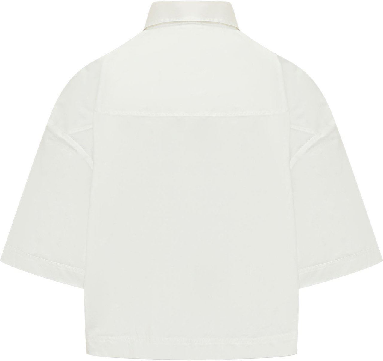 Pinko Camicia Cropped a Maniche Corte con Colletto Decorato Wit