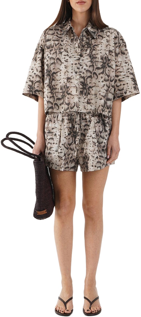 Pinko Blouse with phyton print 'Pescara' Grijs