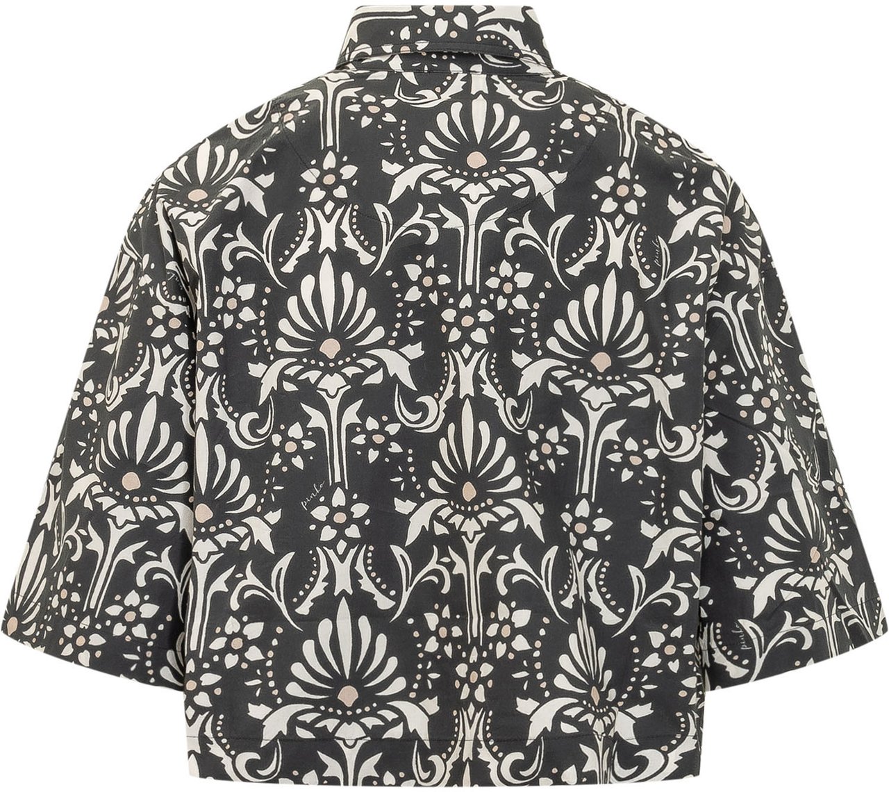 Pinko Camicia a Maniche Corte con Stampa Donkergrijs