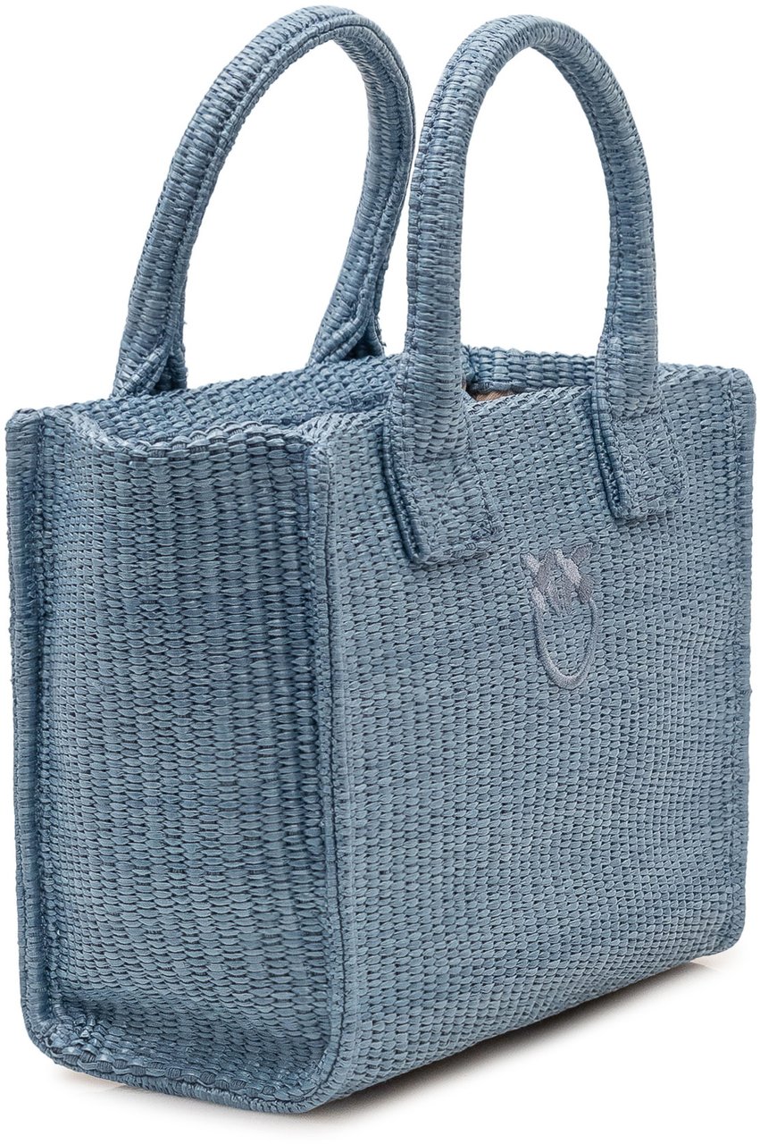 Pinko Borsa Beach Shopper Mini con Manici Blauw
